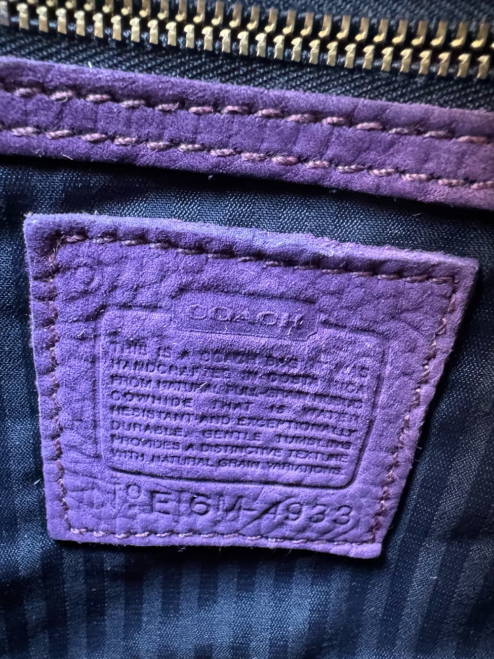 Rare Vintage Coach Grape 🍇 Purple💜 Nubuck Leather Bag From 1996 - Picture 10 of 11